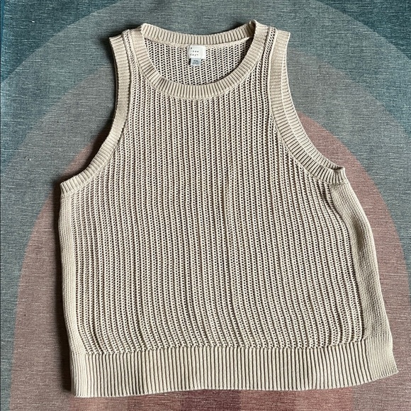 A new day Beige Knit Linen Tank Top - Picture 6 of 9